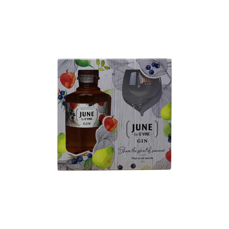 Photographie d'une bouteille de Coffret Gin June By G Vine Pêche