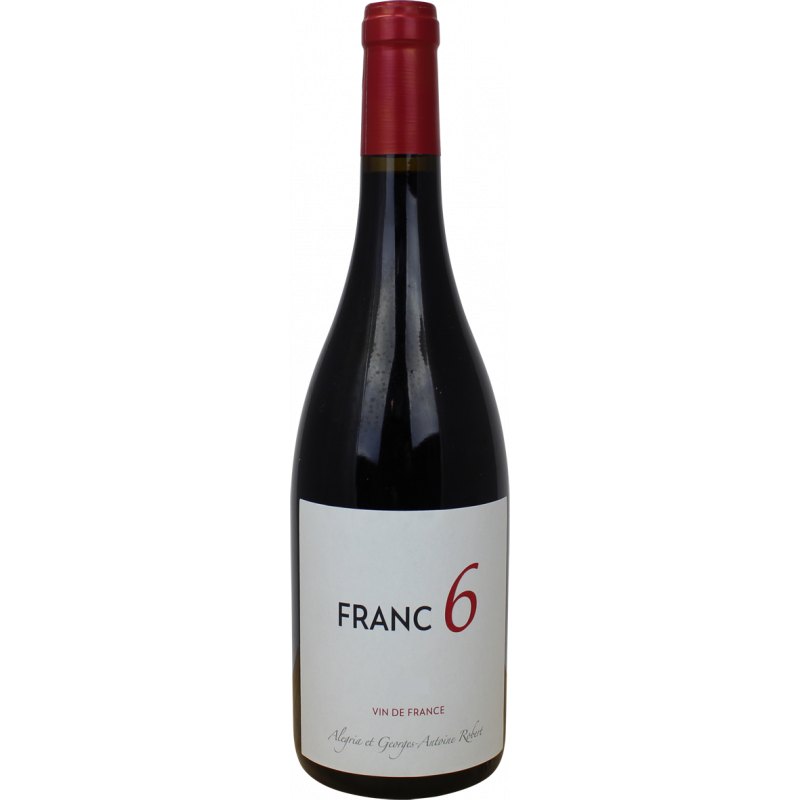Photographie d'une bouteille de vin rouge franc 6 a et g antoine robert vin de france rouge 2019 75 cl