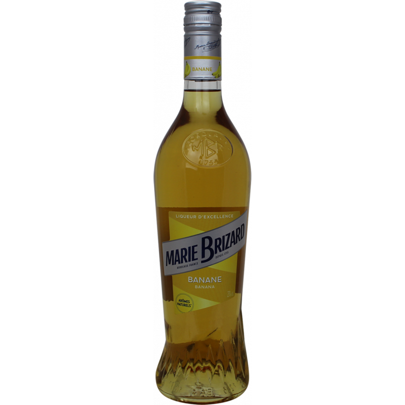 Photographie d'une bouteille de Liqueur de Banane Marie Brizard