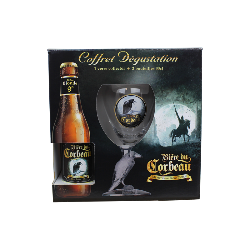 Coffret bière du corbeau 1 verre + 2 bières 33 cl