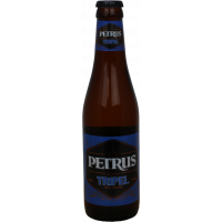 Photographie d'une bouteille de bière petrus triple