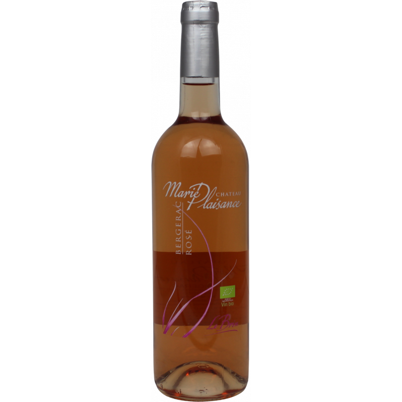 Photographie d'une bouteille de vin rosé chateau marie plaisance le brin bio 2019