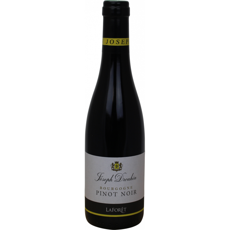 Photographie d'une bouteille de vin rouge demi laforet pinot noir drouhin aoc rouge 2018 37.5 cl