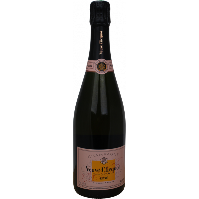 Photographie d'une bouteille de champagne veuve clicquot rose signature 75 cl