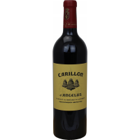 Photographie d'une bouteille de vin rouge carillon de l'angelus aoc rouge 2015 75 cl cb