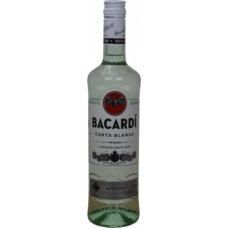 Photographie d'une bouteille de Rhum Bacardi Blanc