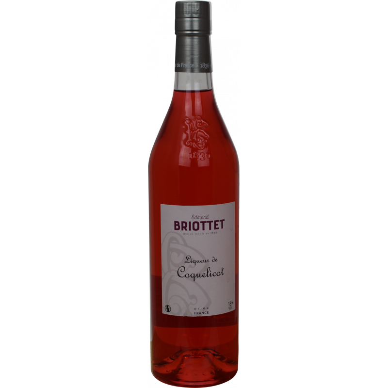 Photographie d'une bouteille de Liqueur de coquelicot Briottet