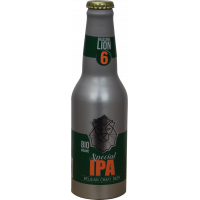 Photographie d'une bouteille de bière brasserie lion 6 special ipa bio