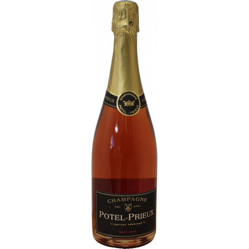 Photographie d'une bouteille de Champagne Potel Prieux Brut Rosé 75cl