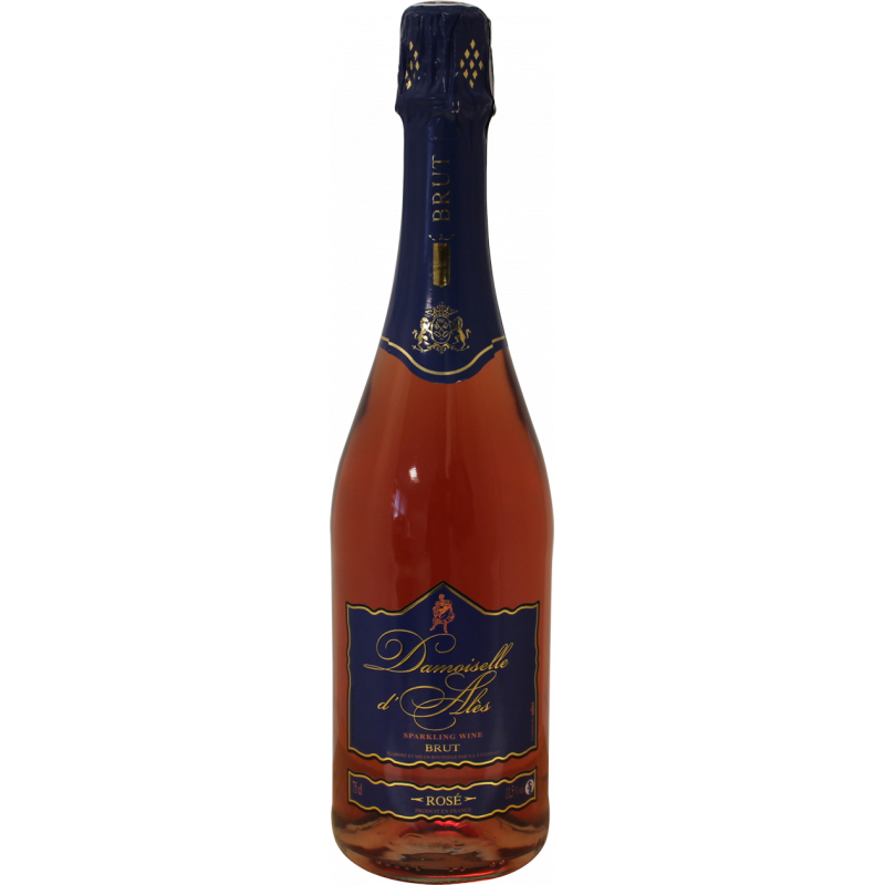 Photographie d'une bouteille de damoiselle d'ales brut rose 75 cl