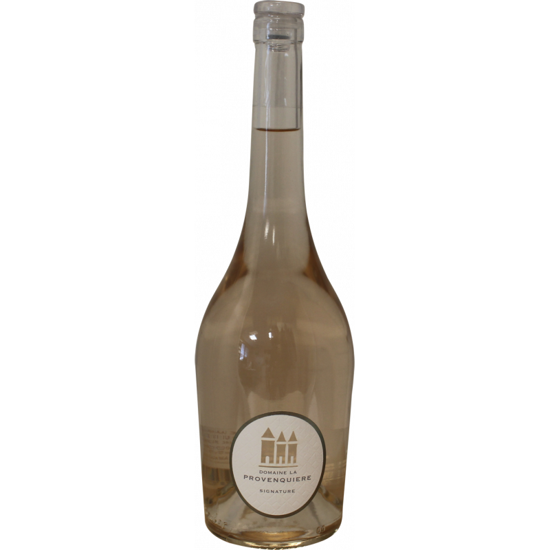 Photographie d'une bouteille de vin rosé domaine de la provenquiere signature