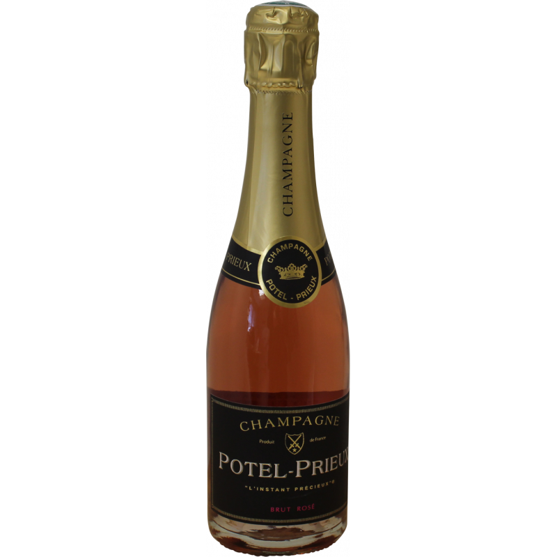 Photographie d'une bouteille de Champagne Potel Prieux Brut Rosé 37.5CL