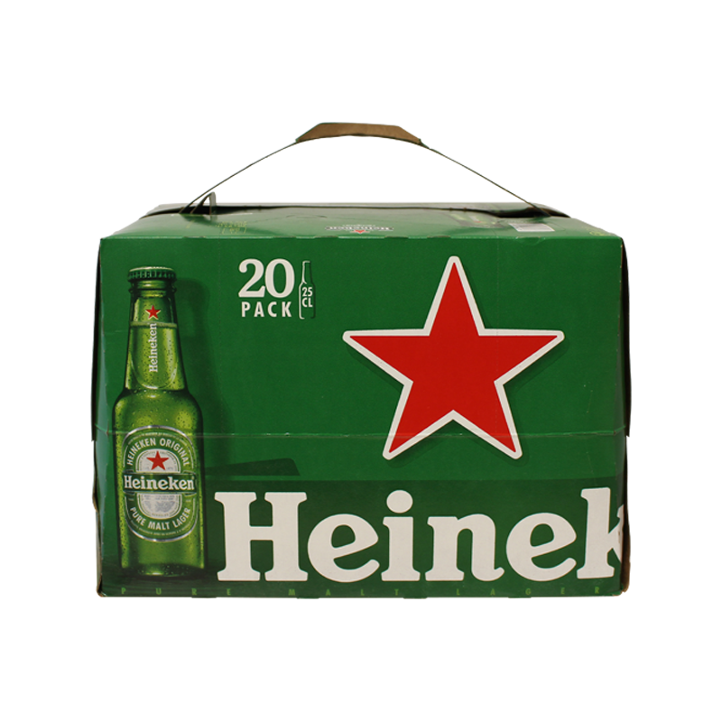 Photographie d'une bouteille de bière Heineken 20x25cl