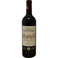 Photographie d'une bouteille de vin rouge chateau haut piquat aoc rouge 2019 75 cl