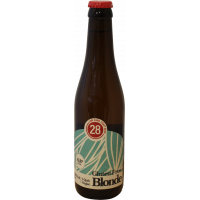 Photographie d'une bouteille de bière caulier 28 blonde sans gluten