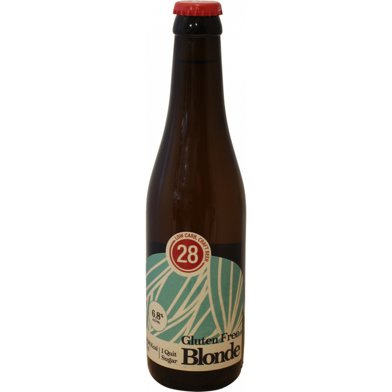 Photographie d'une bouteille de bière Caulier 28 Blonde sans gluten 33cl