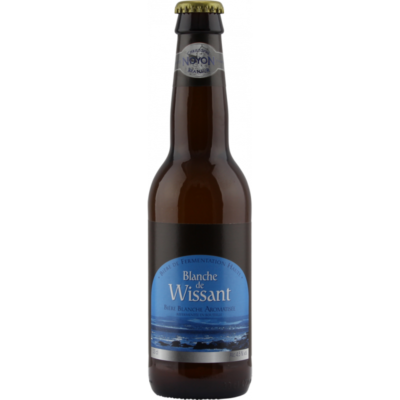 Photographie d'une bouteille de bière Blanche de Wissant 33cl