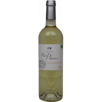 Photographie d'une bouteille de vin blanc chateau marie plaisance moelleux bio aoc blanc 2020 75 cl