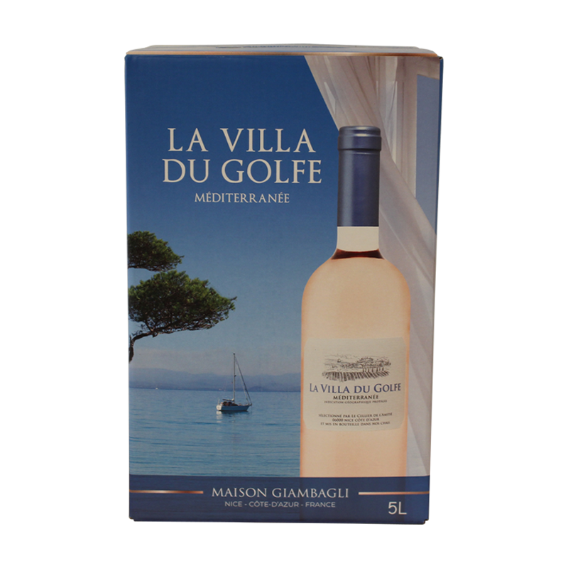 Photographie d'une bouteille de vin rosé La Villa du Golfe Rosé BIB 5L