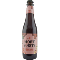 Photographie d'une bouteille de bière Mort Subite Kriek Lambic 33cl