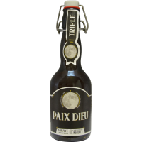 Photographie d'une bouteille de bière Paix Dieu Triple 33cl