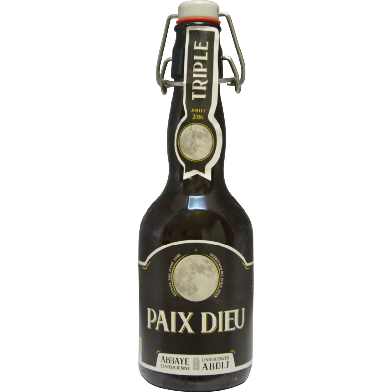 Photographie d'une bouteille de bière Paix Dieu Triple 33cl