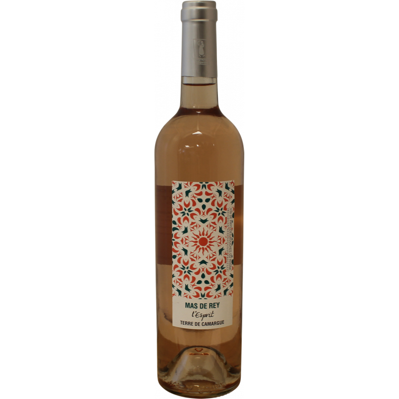 Photographie d'une bouteille de vin rosé l'esprit mas de rey terre de camargue igp rose 75 cl