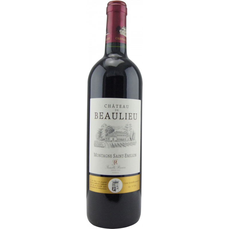 Photographie d'une bouteille de vin rouge Château de Beaulieu AOC Rouge 75 cl