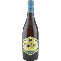 Photographie d'une bouteille de bière Maredsous Triple Ambrée 75cl