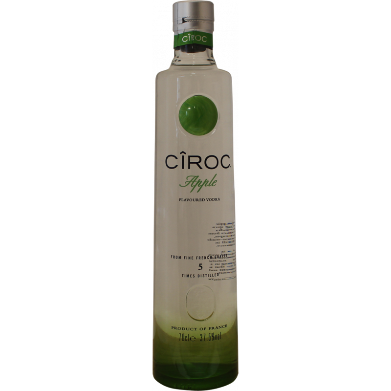 Photographie d'une bouteille de Vodka Ciroc Apple