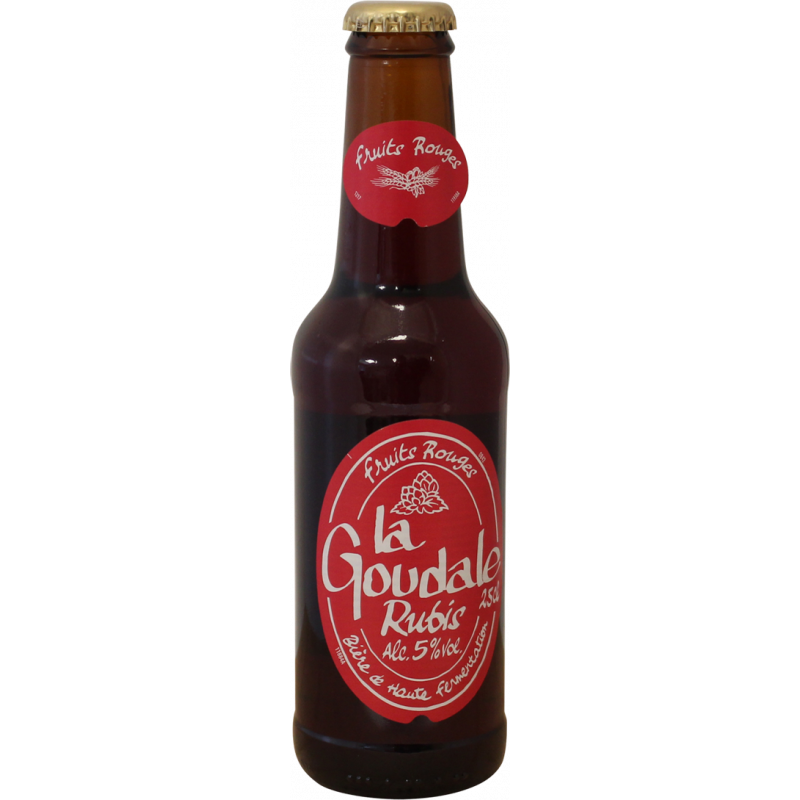 Photographie d'une bouteille de bière La Goudale Rubis 25cl