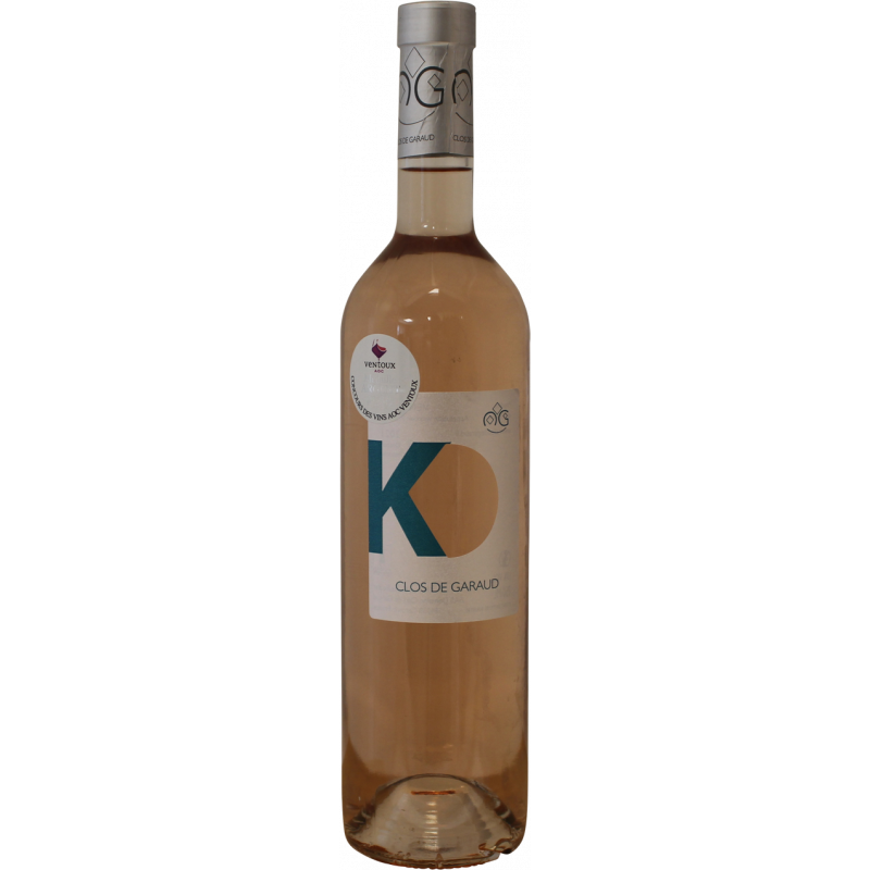 Photographie d'une bouteille de vin rosé K CLOS DE GARAUD