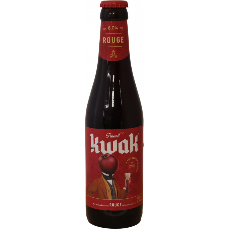 Photographie d'une bouteille de bière Kwak Rouge 33cl