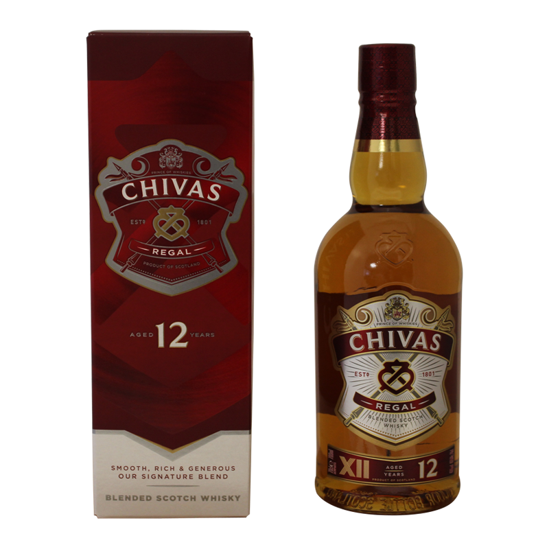 Photographie d'une bouteille de Whisky Chivas Regal 12 ans