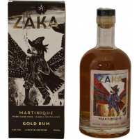 Photographie d'une bouteille de Rhum Zaka Martinique Gold