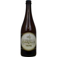 Photographie d'une bouteille de bière Gouden Carolus Tripel 75cl