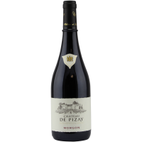 Photographie d'une bouteille de vin rouge morgon chateau de pizay grand cras aoc rouge 2021 75 cl