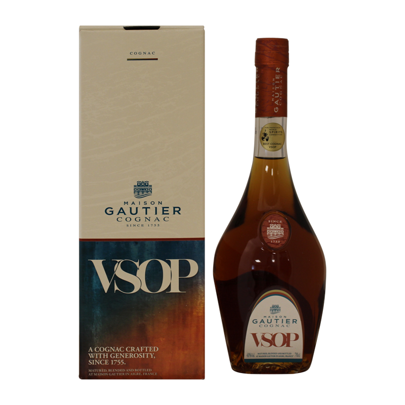 Photographie d'une bouteille de Cognac Gautier VSOP