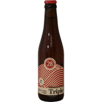 Photographie d'une bouteille de bière Caulier 28 Triple sans Gluten 33cl