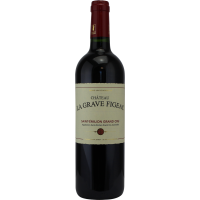 Photographie d'une bouteille de vin rouge chateau la grave figeac aoc rouge
