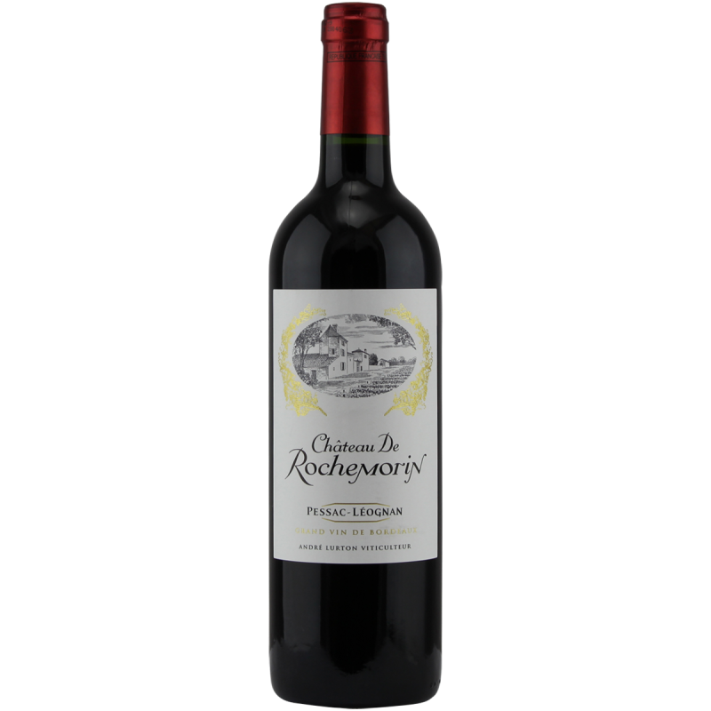 Photographie d'une bouteille de vin rouge chateau rochemorin aoc rouge 2021 75 cl