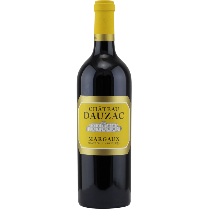 Photographie d'une bouteille de vin rouge chateau dauzac margaux aoc rouge 2021 75 cl