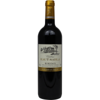 Photographie d'une bouteille de vin rouge chateau haut sabla bordeaux aoc rouge 2021 75 cl