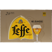 Photographie d'une bouteille de bière Leffe Blonde 24X33cl