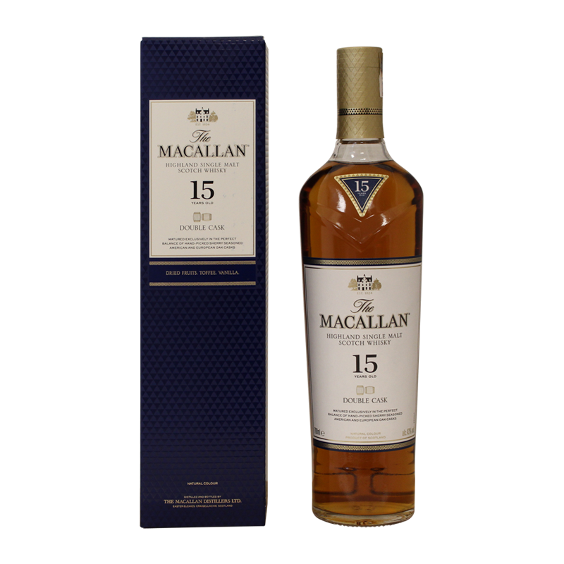 Photographie d'une bouteille de Whisky The Macallan Double Cask 15 ans
