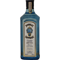 Photographie d'une bouteille de Gin Bombay Sapphire