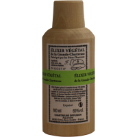 Photographie d'une bouteille de Elixir Végétal de la Grande Chartreuse