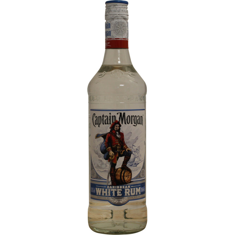 Photographie d'une bouteille de Rhum Captain Morgan Caribbean White