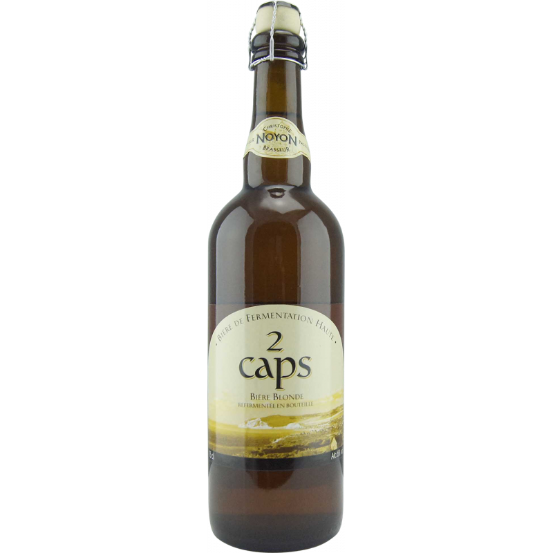 Photographie d'une bouteille de bière 2 Caps 75cl