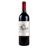 Photographie d'une bouteille de vin rouge moulin de la lagune haut medoc aoc rouge 2015 75 cl